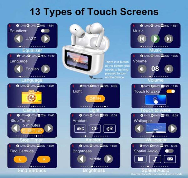 A9pro earbuds touchscreen control